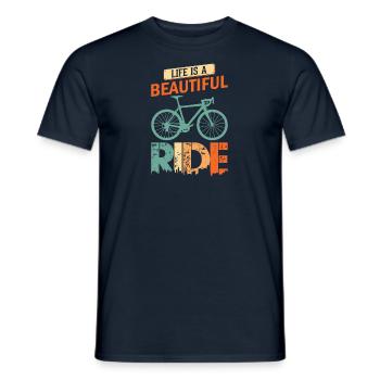 Cycopath Fahrrad E-Bike Radfahren Rennrad Fahrrad - Männer T-Shirt - Navy - Vorne - AI Model Male 178 light (178cm)