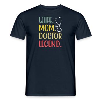 Wife Mother Doctor Doctorate Academic Fun - Men's T-Shirt - navy - Front - AI Model Male 178 light (178cm)