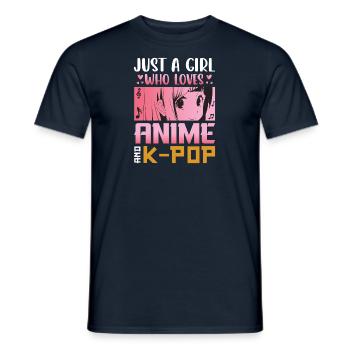 K-Pop Korea Pop Pop Music South Korea Korean Music - Men's T-Shirt - navy - Front - AI Model Male 178 light (178cm)