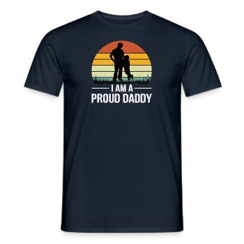 Meilleur monde Père Père Couple Couples Parents Papa papa - T-shirt homme - marine - Devant - AI Model Male 178 light (178cm)