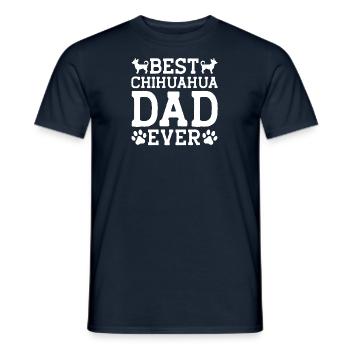 Life is better Chihuahua owner dog - Men's T-Shirt - navy - Front - AI Model Male 178 light (178cm)