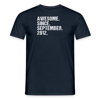 September 2012 - Birthday in September - Men's T-Shirt - navy - Front - AI Model Male 178 light (178cm)