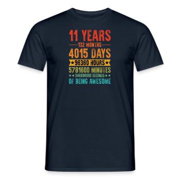 11 years 11th birthday gift - Men's T-Shirt - navy - Front - AI Model Male 178 light (178cm)