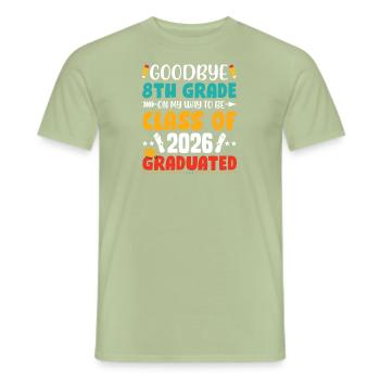 Avancement 8ème année École polyvalente Écoliers Élèves - T-shirt homme - vert sauge - Devant - AI Model Male 178 light (178cm)
