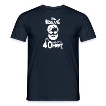 Ehemann Papa 40 Jahre alte Legende Shirt Bart - Männer T-Shirt - Navy - Vorne - AI Model Male 178 light (178cm)