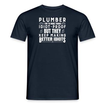 Ingénieur chauffagiste système cadeau mécanicien plombier - T-shirt homme - marine - Devant - AI Model Male 178 light (178cm)