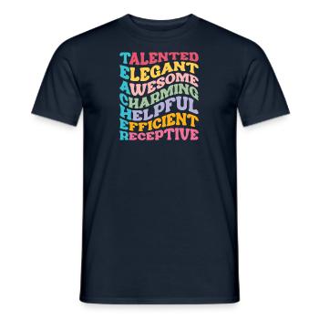 SUPER TEACHER POWER TEACHER POWER DICTONS MOTIF - T-shirt homme - marine - Devant - AI Model Male 178 light (178cm)