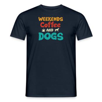 Cafetière Chien Machine Puppy Cup Grains - T-shirt homme - marine - Devant - AI Model Male 178 light (178cm)