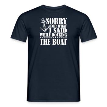See Angeln Boote Kajak Kanu Sommer Seehaus Kabine - Männer T-Shirt - Navy - Vorne - AI Model Male 178 light (178cm)