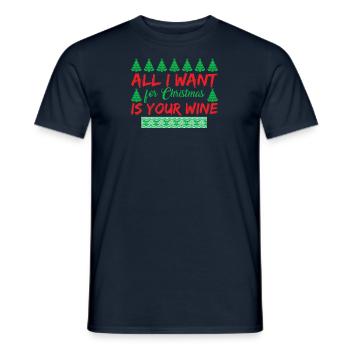 Santa Claus Weihnachten Lustiger Spruch Wein - Männer T-Shirt - Navy - Vorne - AI Model Male 178 light (178cm)
