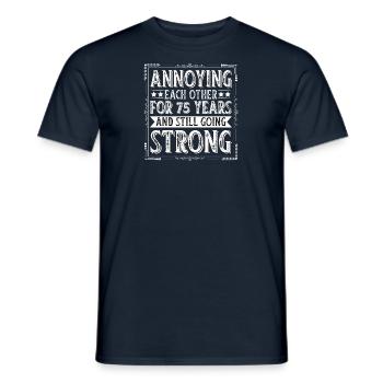 Couronne Joyau Mariage 75 ans Cadeau d’anniversaire de mariage - T-shirt homme - marine - Devant - AI Model Male 178 light (178cm)