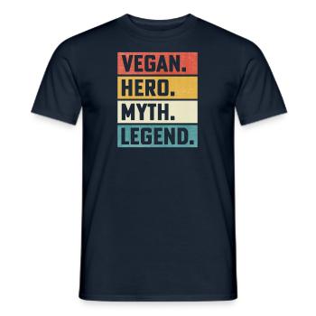Vegan Proud Gay Lesbian Pride Vegan Lesbian Gay - T-shirt homme - marine - Devant - AI Model Male 178 light (178cm)