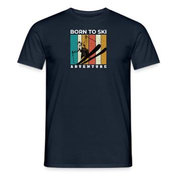 Skiers Downhill Mountains Ski Sport Skis Skiing - Men's T-Shirt - navy - Front - AI Model Male 178 light (178cm)
