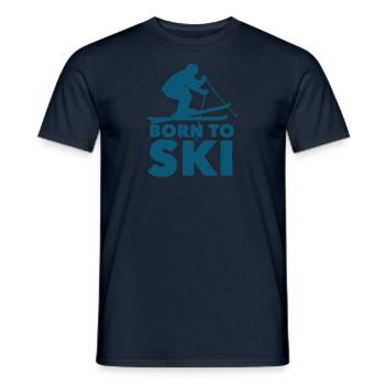 Skiers Downhill Mountains Ski Sport Skis Skiing - Men's T-Shirt - navy - Front - AI Model Male 178 light (178cm)