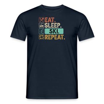 Skiers Downhill Mountains Ski Sport Skis Skiing - Men's T-Shirt - navy - Front - AI Model Male 178 light (178cm)