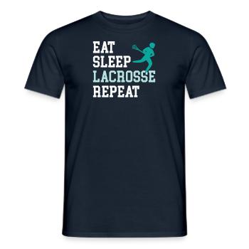 Lacrosse players play Lacrosse Relax Lacrosse - Men's T-Shirt - navy - Front - AI Model Male 178 light (178cm)