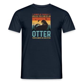 Otter Geschenk Fischotter Seeotter - Männer T-Shirt - Navy - Vorne - AI Model Male 178 light (178cm)
