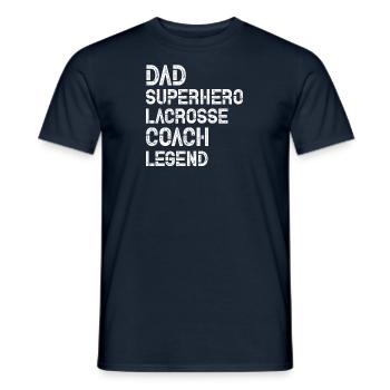 Lacrosse Father Game Sport Papa Raquette Joueur - T-shirt homme - marine - Devant - AI Model Male 178 light (178cm)