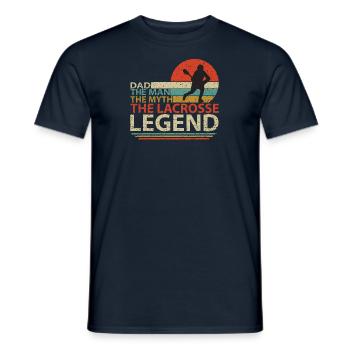 Lacrosse Father Game Sport Papa Raquette Joueur - T-shirt homme - marine - Devant - AI Model Male 178 light (178cm)