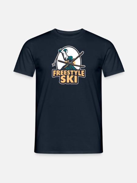 Ski Freestyle Skiing Ski Trick Ski Resort - Men's T-Shirt - navy