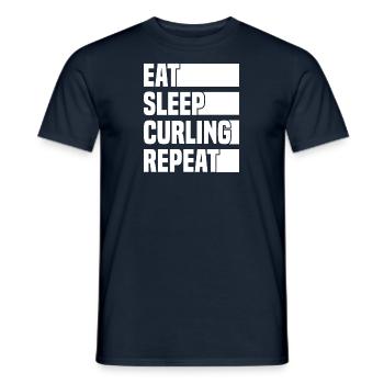 Curling Player Stick Shooting Curling Gift - Men's T-Shirt - navy - Front - AI Model Male 178 light (178cm)