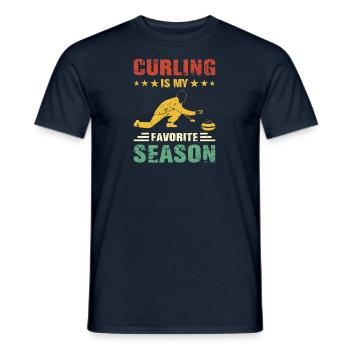 Curling Player Stick Shooting Curling Gift - Men's T-Shirt - navy - Front - AI Model Male 178 light (178cm)