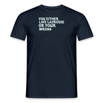 Lacrosse players play Lacrosse Relax Lacrosse - Men's T-Shirt - navy - Front - AI Model Male 178 light (178cm)