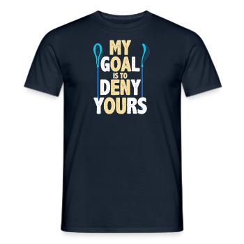 Lacrosse players play Lacrosse Relax Lacrosse - Men's T-Shirt - navy - Front - AI Model Male 178 light (178cm)