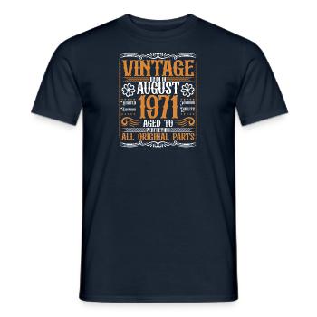 1971 August Birthday Legends werden 1971 geboren - Männer T-Shirt - Navy - Vorne - AI Model Male 178 light (178cm)