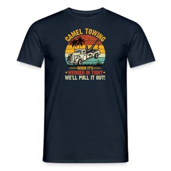 Cool Cartoon Camel Towing - Men's T-Shirt - navy - Front - AI Model Male 178 light (178cm)
