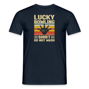 Bowling Cone Spareball Pins Ball Strike - Men's T-Shirt - navy - Front - AI Model Male 178 light (178cm)