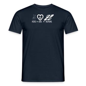 Paix Amour Neptune Planète Espace Galaxie - T-shirt homme - marine - Devant - AI Model Male 178 light (178cm)