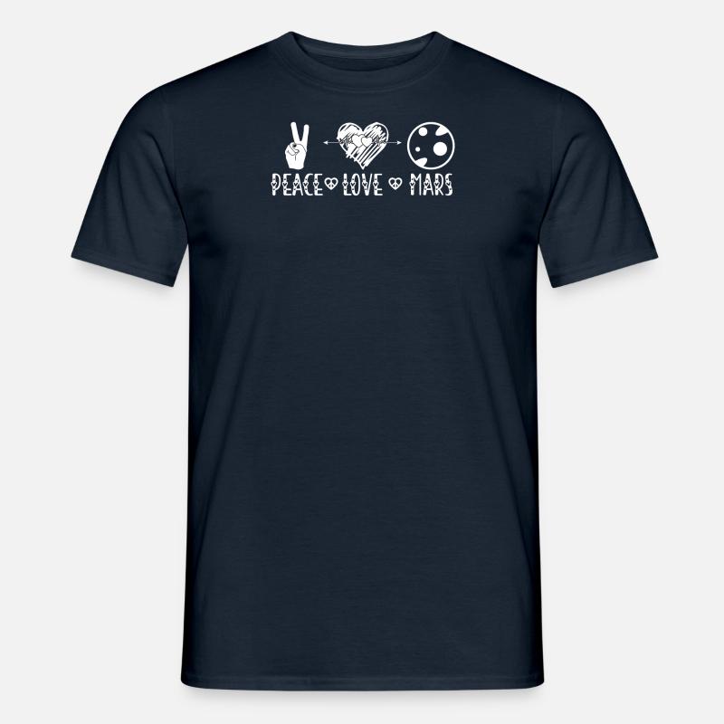 Mars Frieden Liebe - Männer T-Shirt - Navy