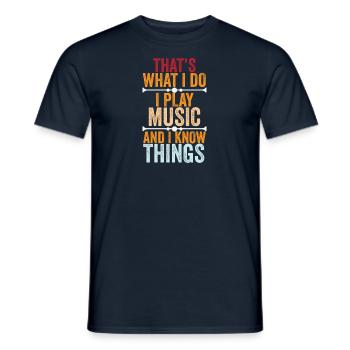 Vinyl Musiker Retro Musik Vinyl Vintage Musizieren - Männer T-Shirt - Navy - Vorne - AI Model Male 178 light (178cm)