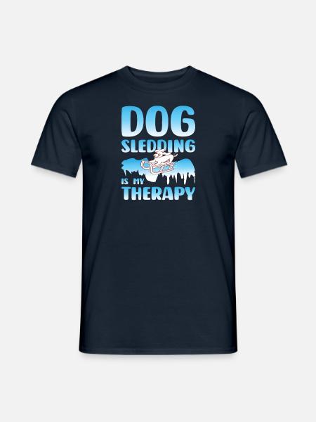 Schlittenfahren Hundeschlittenfahren Schlittenhund - Männer T-Shirt - Navy