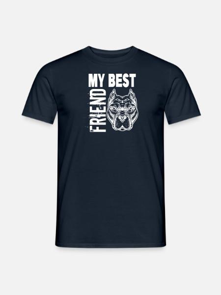 Bester Freund Pitbull Haustier Hunderasse - Männer T-Shirt - Navy