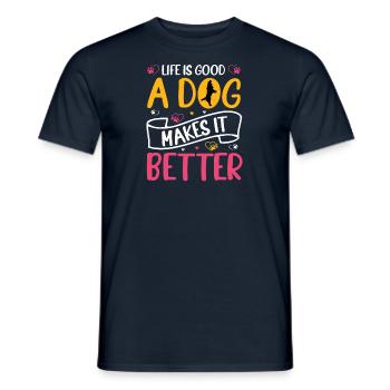 Dog Mom Gift Mami Dog Owner Dog - Men's T-Shirt - navy - Front - AI Model Male 178 light (178cm)
