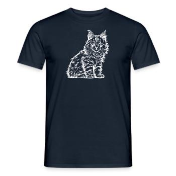 Maine Coon Cat Cat Pet House Tiger - Men's T-Shirt - navy - Front - AI Model Male 178 light (178cm)