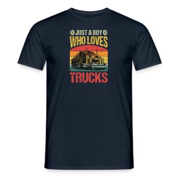 Truck LKW Lastkraftwagen Boy Junge Kind - Männer T-Shirt - Navy - Vorne - AI Model Male 178 light (178cm)