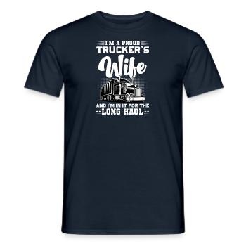 Épouse d’un chauffeur de camion - T-shirt homme - marine - Devant - AI Model Male 178 light (178cm)