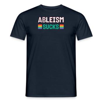 Stop ableism supports autistic people - Men's T-Shirt - navy - Front - AI Model Male 178 light (178cm)