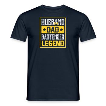 Barman Barman Barista Cadeau Père Papa Papa Papa - T-shirt homme - marine - Devant - AI Model Male 178 light (178cm)