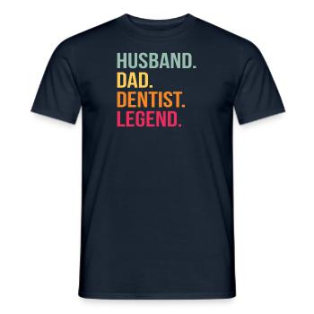 dentist husband father dad legend medicine - Men's T-Shirt - navy - Front - AI Model Male 178 light (178cm)