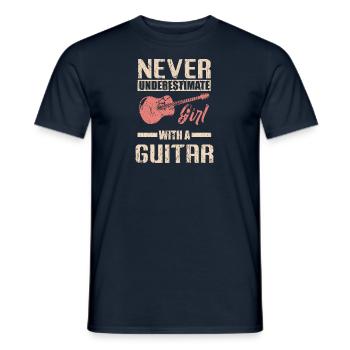 Guitar Girl Music Bass Player Gift Woman - Men's T-Shirt - navy - Front - AI Model Male 178 light (178cm)