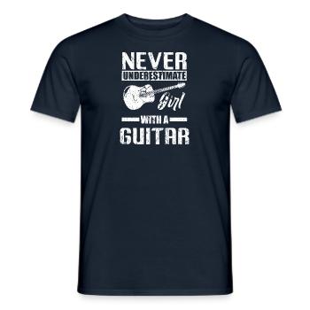 Guitar Girl Music Bass Player Gift Woman - Men's T-Shirt - navy - Front - AI Model Male 178 light (178cm)
