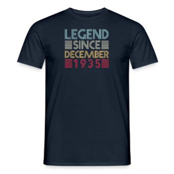 Anniversaire des légendes Décembre 1935 cadeau né - T-shirt homme - marine - Devant - AI Model Male 178 light (178cm)