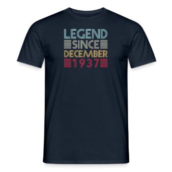 Anniversaire des légendes Décembre 1937 cadeau de naissance - T-shirt homme - marine - Devant - AI Model Male 178 light (178cm)