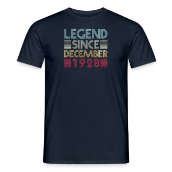 Anniversaire des légendes Décembre 1928 cadeau né - T-shirt homme - marine - Devant - AI Model Male 178 light (178cm)