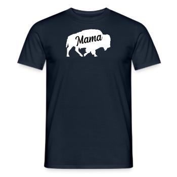 Buffle bœuf maman famille enfants bison bœuf - T-shirt homme - marine - Devant - AI Model Male 178 light (178cm)