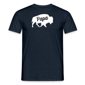 Büffel Ochse Papa Familie Kinder Bison Rind - Männer T-Shirt - Navy - Vorne - AI Model Male 178 light (178cm)